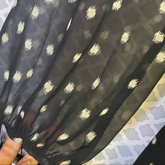 EUC Zara Basic Spotted Long Sleeve Wrap Dress - Picture 7 of 12